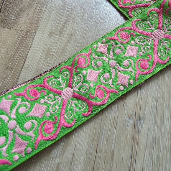 Top It Off Multicolor Reversible Multicolor Jacquard Ribbon Floral Belt One Size - Picture 5 of 6